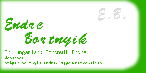 endre bortnyik business card